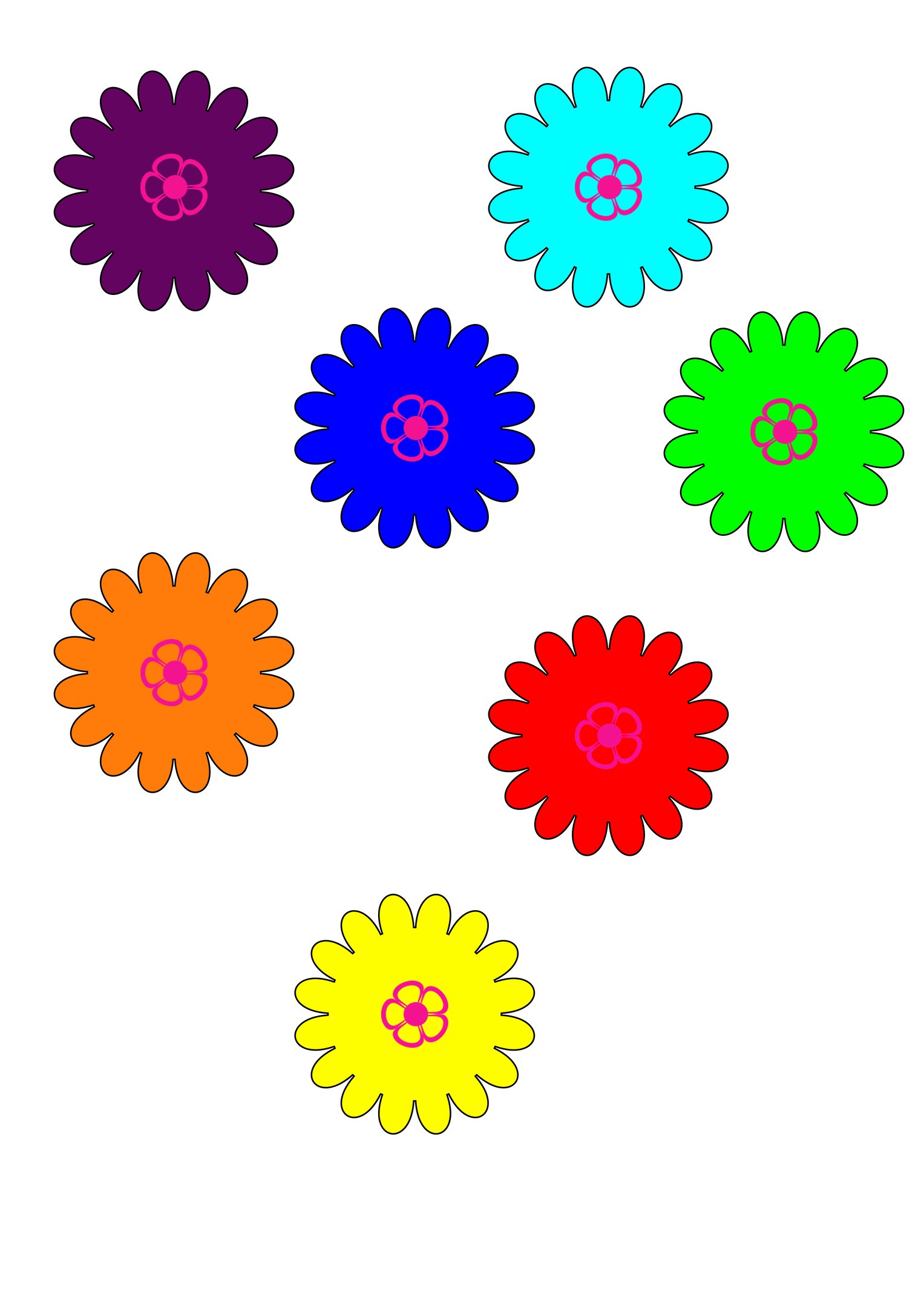 Разноцветные цветы для детей